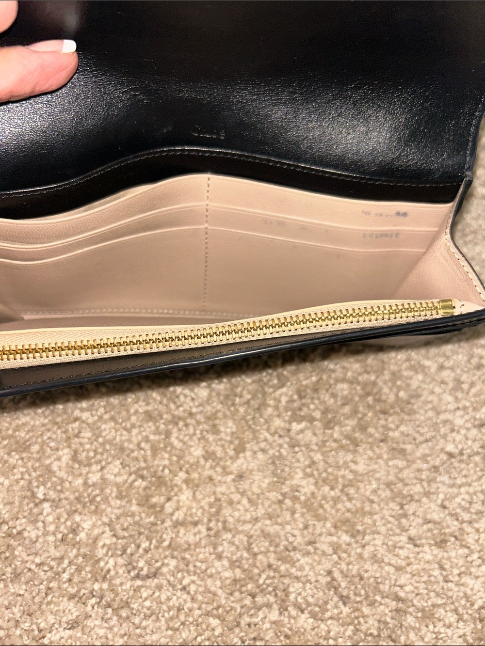 Chloe Black Leather Continental Wallet with Gold 'C' Hardware - Picture 9 of 16